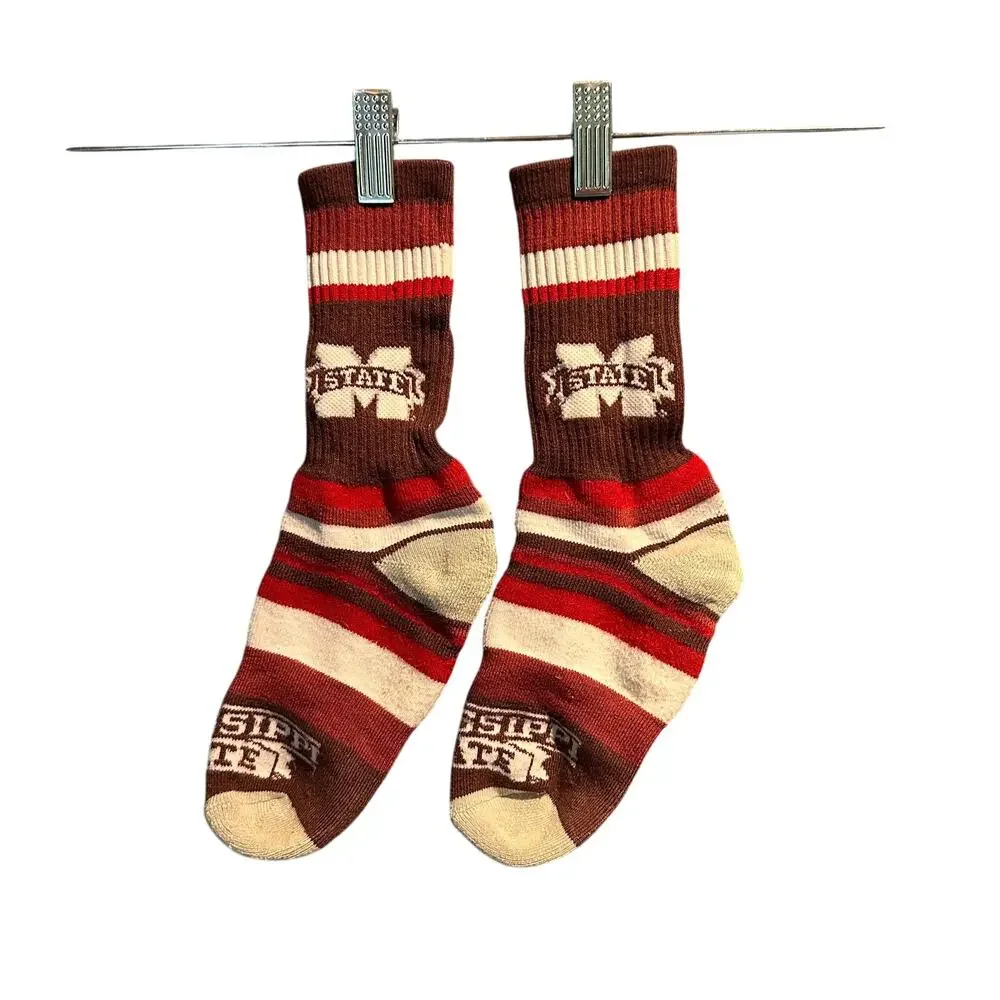 Mississippi State Bulldogs Crew Socks Cushy Soles MS State College SEC Unisex